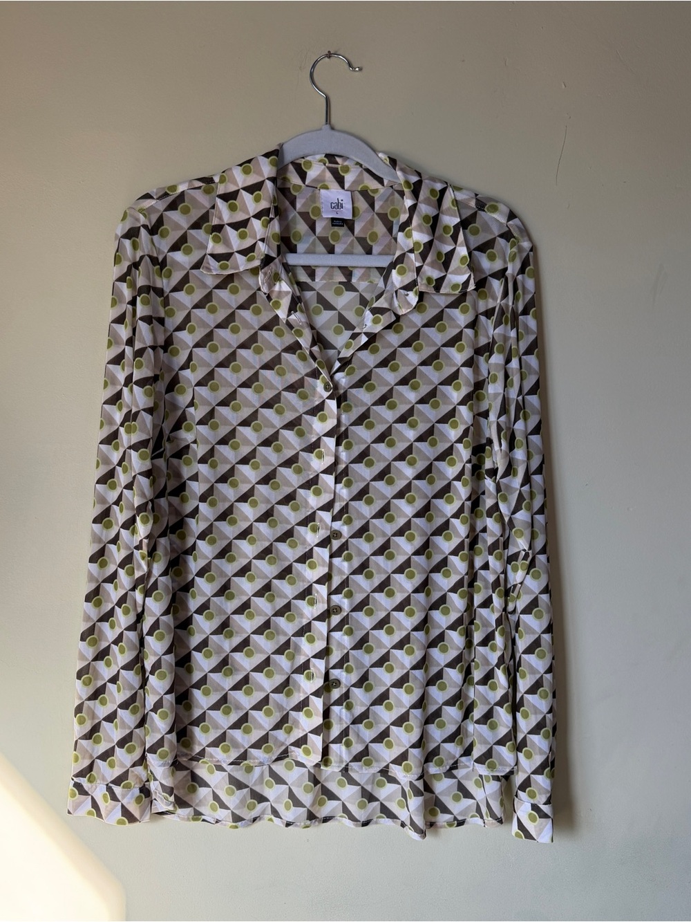 Cabo 70s Geometric Button-Up Blouse